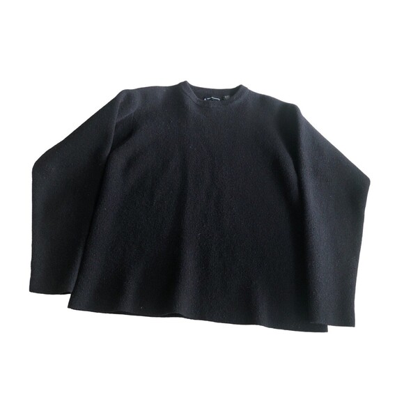 Boston Traders Crew Neck Soft‎ Slub Pullover Sweater Black, Size M Wool/Nylon - Picture 3 of 6